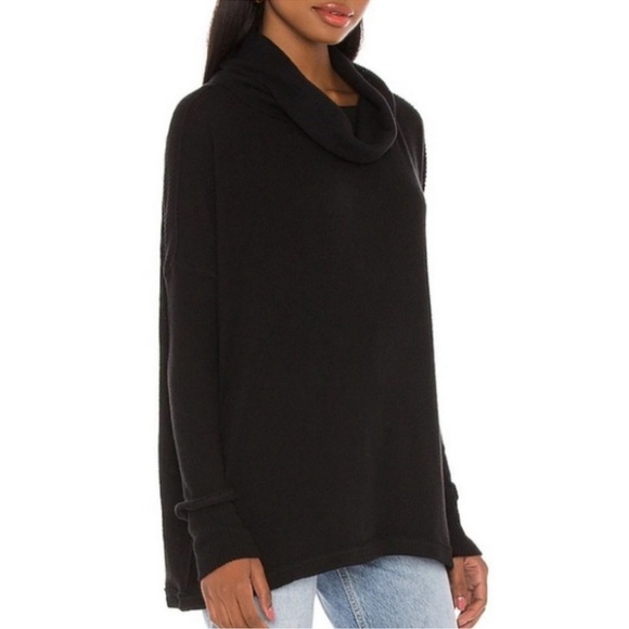 NEW Free People Juicy Thermal Black Long Sleeve Top S - Picture 2 of 12